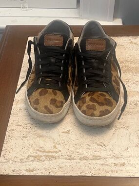 Cole Haan Black & Brown Leopard Accent Low Top Sneakers